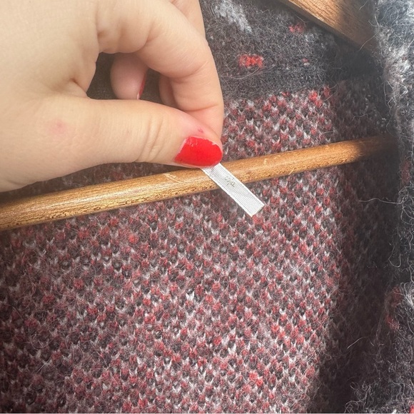 Free People Black South-West Aztec Geo Print Long Cozy Jacket Wool Alpaca S - Picture 5 of 5